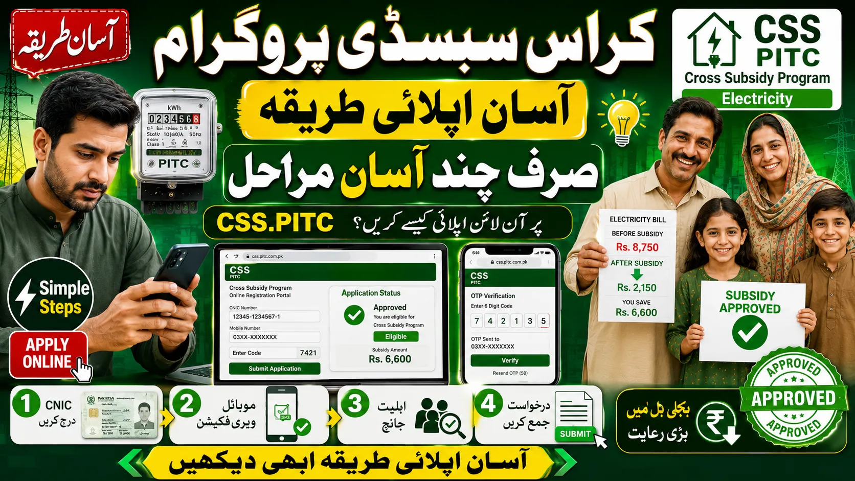 Cross Subsidy Program Electricity – Simple Steps to Apply Online via css.pitc