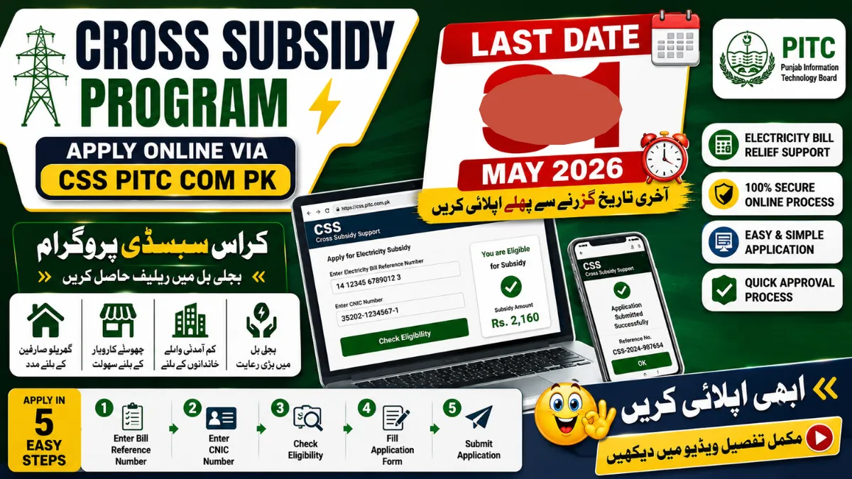 Cross Subsidy Program Last Date 2026 – Apply Online via CSS PITC COM PK